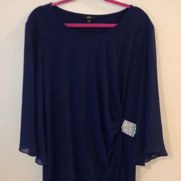 Blue MSK dress with rhinestone embellishment โฆ size 16. Worn once! - Picture 2 of 8